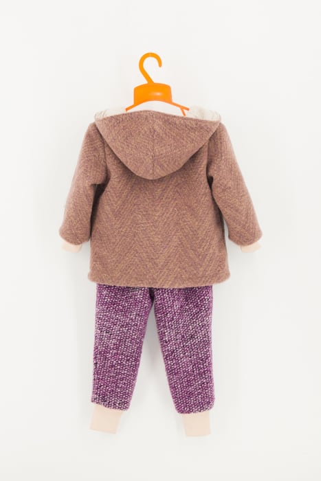 Set Jacheta+Pantalon din lana - Roz/Lila [2]