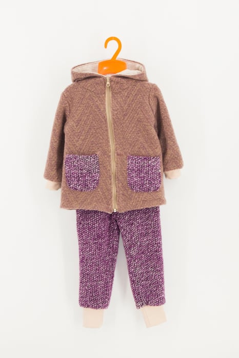 Set Jacheta+Pantalon din lana - Roz/Lila [1]