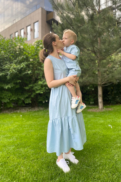 Set Rochie-Compleu Mamă/Fiu Gri [3]