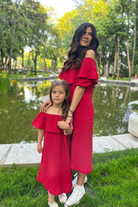 Set Rochițe in A cu Volan, din muselina - Zmeuriu [2]