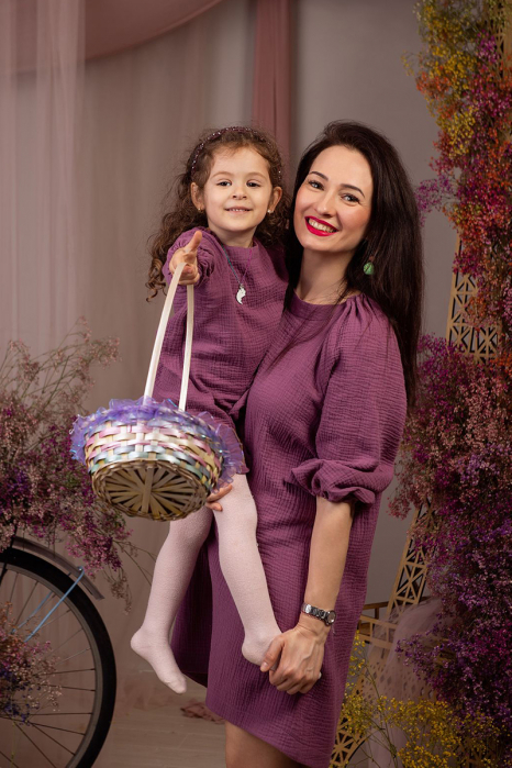 Set Rochițe Asimetrice,  din muselina -Mov [2]