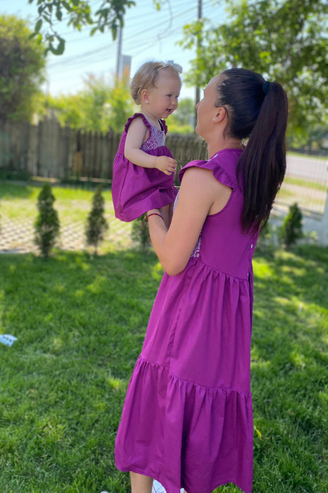 Set Rochițe Volane, cu aripioare si dantela - Violet [2]