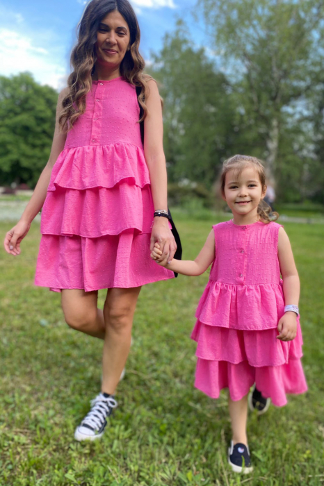 Set Rochite Volane cu volane Suprapuse roz dotty [3]