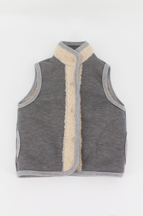 Vestă din lână  Sherpa - Gri [2]