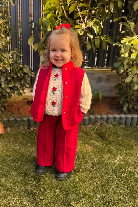 Vestă din lână  100% -Tunica Rosu [3]