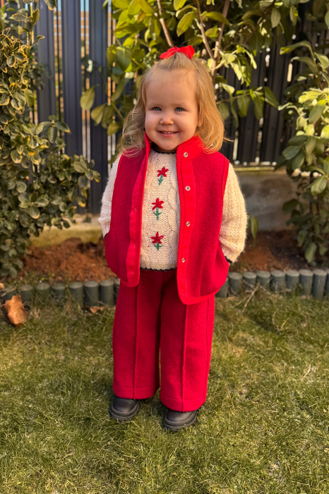 Vestă din lână  100% -Tunica Rosu [4]