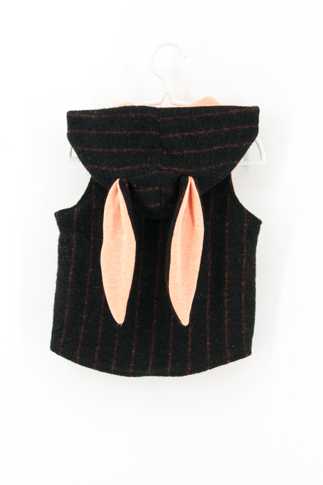 Vestă din lână -Negru/ Somon [2]