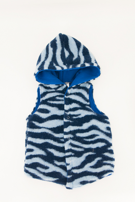 Vestă din lână fiartă -  Blue Stripes [2]