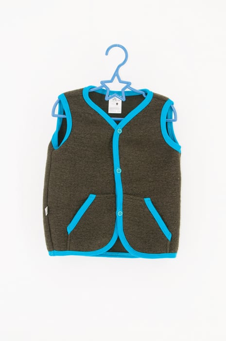 Vestă din lână fiartă - Ilic Kaki [2]