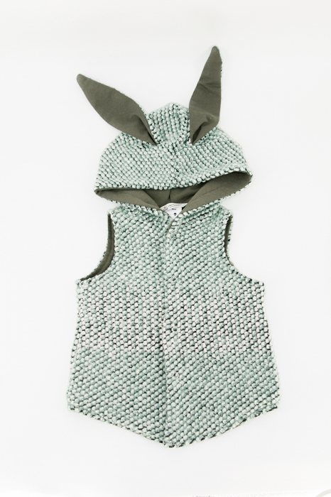 Vestă din lână fiartă -Mint/Kaki Iepuras [2]