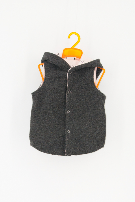 Vestă din lână fiartă -GRI IEPURAS [2]