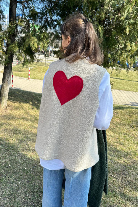 Vestă tip Cojoc - Crem Hart [5]