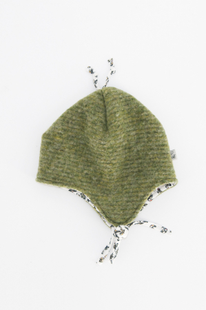 Caciuliță dublată lână fiartă - verde stripes [2]