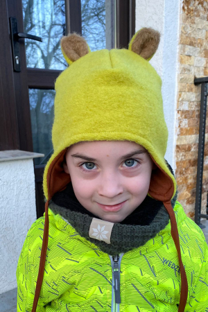 Caciuliță dublată lână fiartă - frog [0]