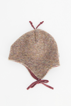 Caciuliță dublată lână fiartă - Roz Stripes [1]