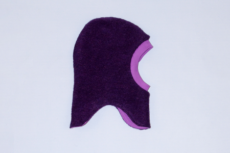 Cagulă dublată fleece lână fiartă - Bleumarin