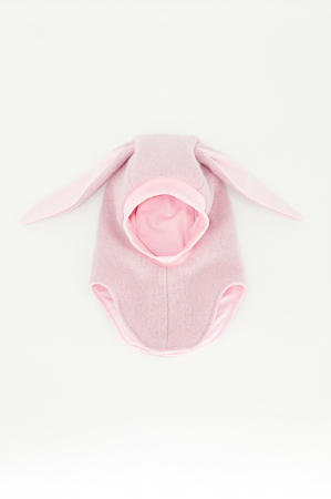 Cagulă din lână cu urechi - Light pink [1]