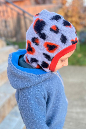 Accesorii Copii - Cagulă dublată din lână  -Animal Print Bleo