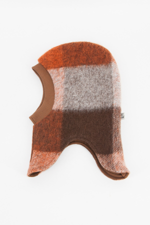 Cagule si Manuși Lână - Cagulă dublată din lână  -Carouri Maro