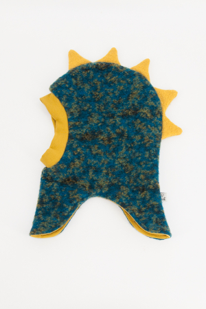 Cagule si Manuși Lână - Cagulă dublată din lână  - Pete Albastru Dino