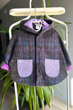 Jachete - Capă copii din lână  - Mov