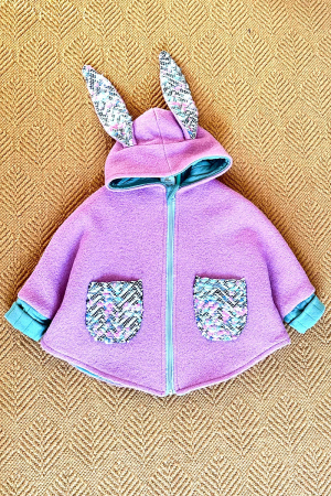 Jachete - Capă din lână 100% - Iepuras Lila
