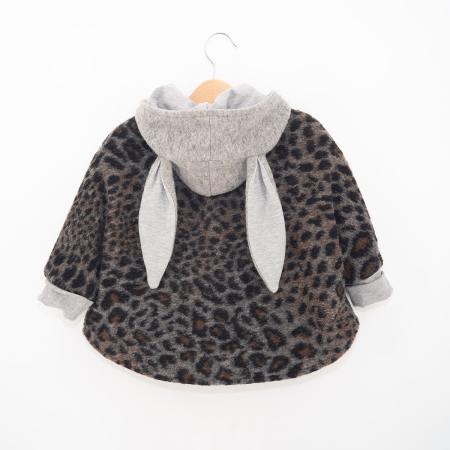 Capă din Lână Oversized - Animal Print Gri/Maro – H. Bebe [1]