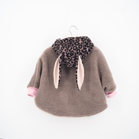 Capă din lână fiartă Oversized -  Roz Prăfuit Animal Print – Ediție Limitată [2]