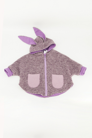 Capă din lână fiartă Oversized - lila [4]