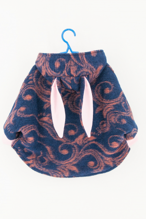 Capă din lână fiartă Oversized -Iepuras Flori Roz [0]