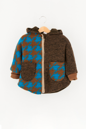 Back To Wool - Capă din lână fiartă Oversized - Maro/Bleo Z