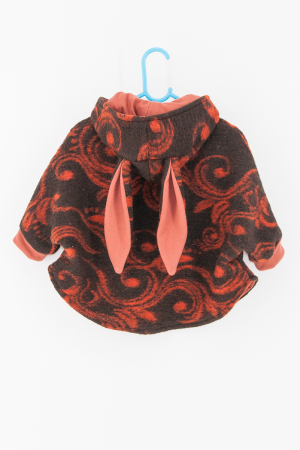 Back To Wool - Capă din lână fiartă Oversized -Iepuras Flori Orange