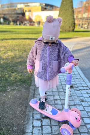 Capă din lână fiartă Oversized - lila [1]