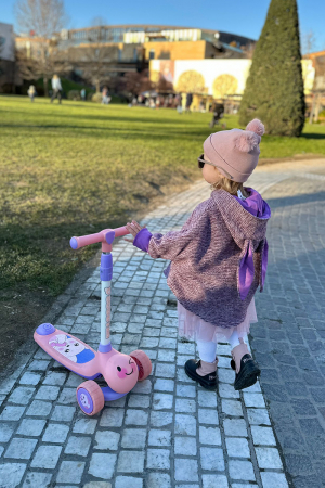 Capă din lână fiartă Oversized - lila [0]