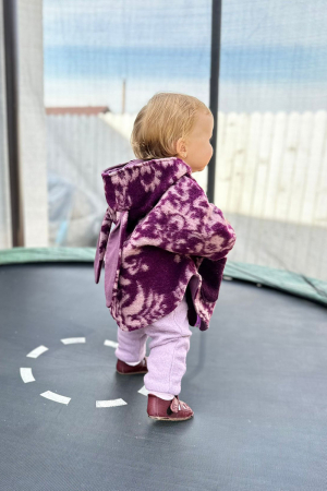 Capă din lână fiartă Oversized - Mov [4]