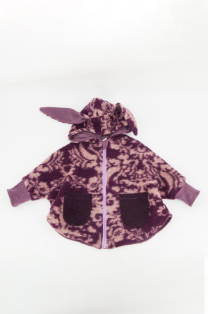 Capă din lână fiartă Oversized - Mov [6]