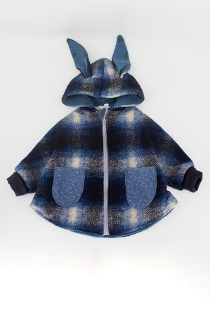 Jachete - Capă din lână fiartă Oversized - Bleumarin