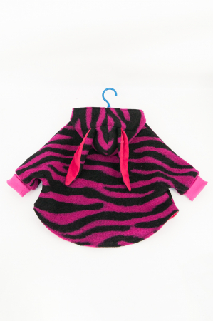 Capă din lână fiartă Oversized - Pink Stripes [1]