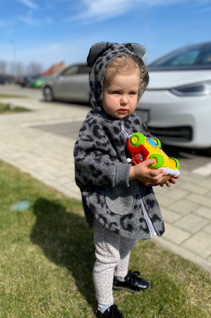 Capă din lână fiartă Oversized - Animal Print [4]