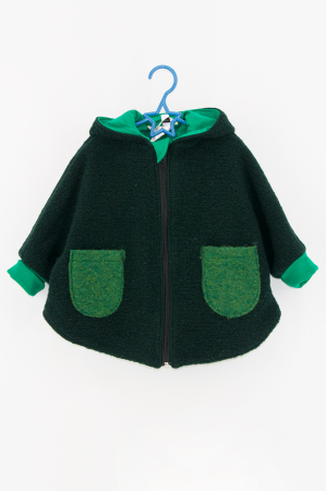 Capă din lână fiartă Oversized -Verde Bradut [1]