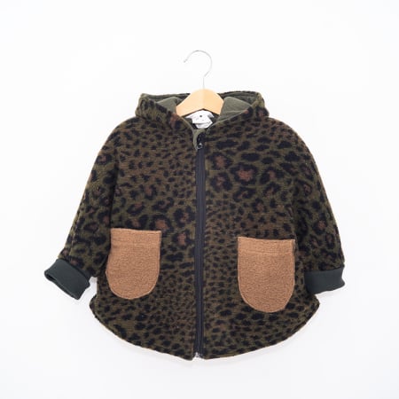 Hanorace și Jachete - Capă din Lână Oversized - Animal Print Kaki – H. Bebe
