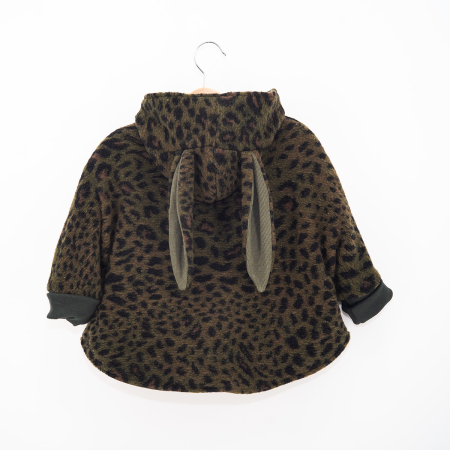 Capă din Lână Oversized - Animal Print Kaki – H. Bebe [1]