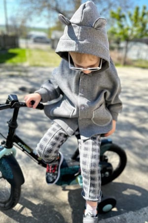 Capă Oversized din bumbac plusat  - Gri [0]