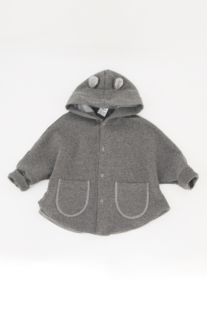 Capă Oversized din bumbac plusat  - Gri [2]