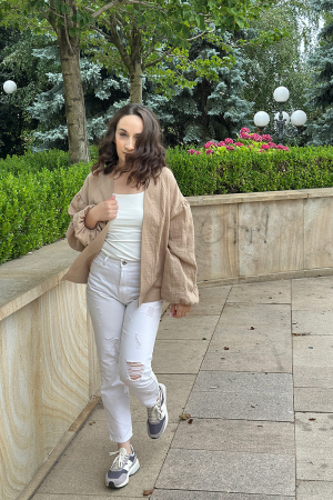 Cardigan Muselină Dama Crem [3]