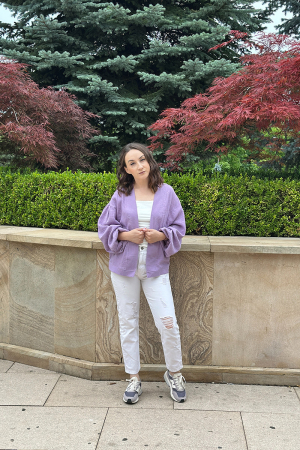 Feminin by H. Bebe - Cardigan Muselină Dama Lila