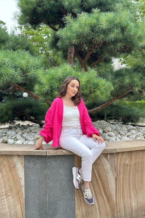Cardigan Muselină Dama Fucsia [1]