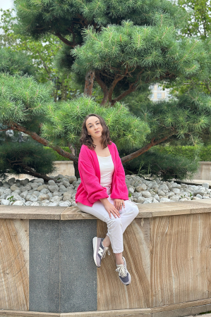 Feminin by H. Bebe - Cardigan Muselină Dama Fucsia