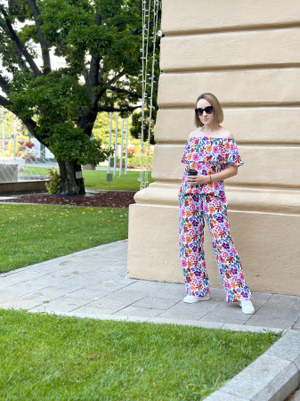 Compleu Dama cu volan din Muselina -Alb [2]