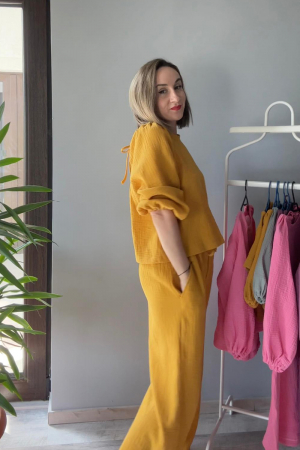 Compleu Dama Muselina - Mustar [2]